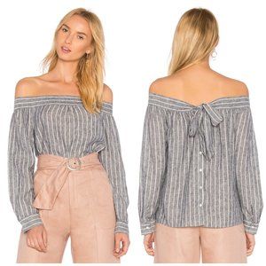 Avec les filles Railroad stripe off shoulder top
